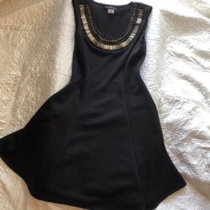 Black Skater Dress with Gold- Size M